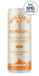  Willie's Remedy Hemp-Infused Passion Orange Guava Seltzer 5mg